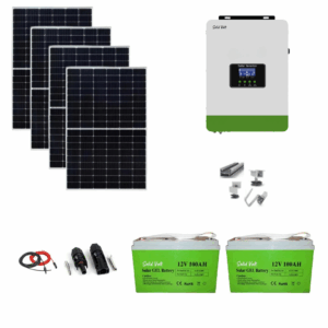 Sistem/kit fotovoltaic cu panouri solare 460W + Invertor hibrid Solid Volt + baterii solare 100Ah Solid Volt+ conectori si cablu + structura