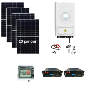 Sistem complet fotovoltaic 5 kw panouri + 6 kw Deye monofazat + 10.24 kw stocare LiFePO4
