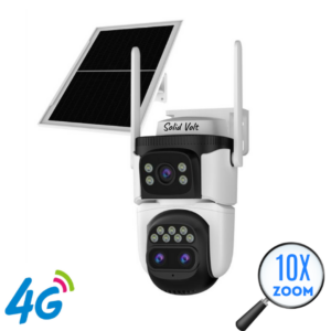Camera Supraveghere 4G Solid Volt, 9MP, 3 Lentile HD , Zoom 10x, Waterproof IP66, Acoperire 360°, Alarma.