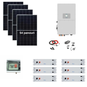 Sistem de 25 kw HIGH VOLTAGE instalat in panouri cu invertor Deye de 25 kw si stocare 30.72 litiu high voltage